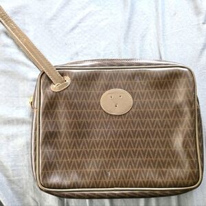 Vintage Mario Valentino Brown Leathe Clutch Bag - Missing Emblem